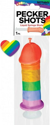 Rainbow Pecker Shots Liquid Syringe Rainbow Coloured Party Gifts and Novelties